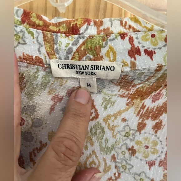 Christian Siriano LightWeight Long sleeve Faux Wrap Paisley Blouse Size M - Picture 4 of 9